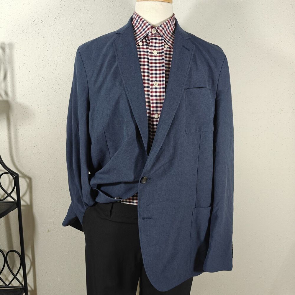 Haggar Men's Sport Coat Blazer Two Button Unstructured Polyester Sz XL 48-50R